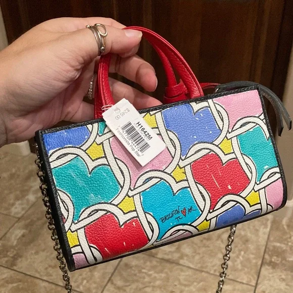 Brighton Multicolor Heart Petite Crossbody Bag with Chain Strap - Picture 2 of 15